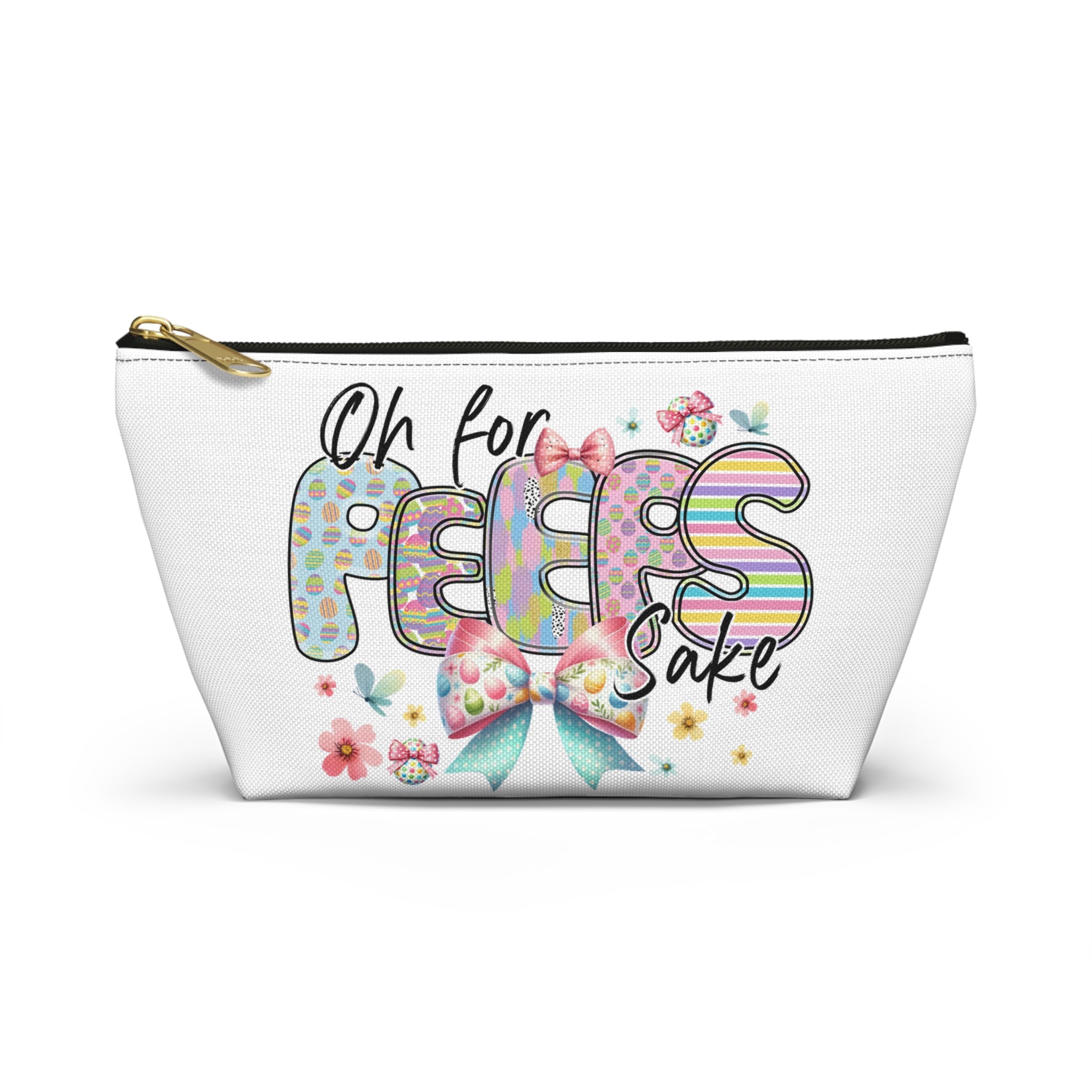 Colorful Floral Easter Accessory Pouch - "Oh for Peeps Sake"