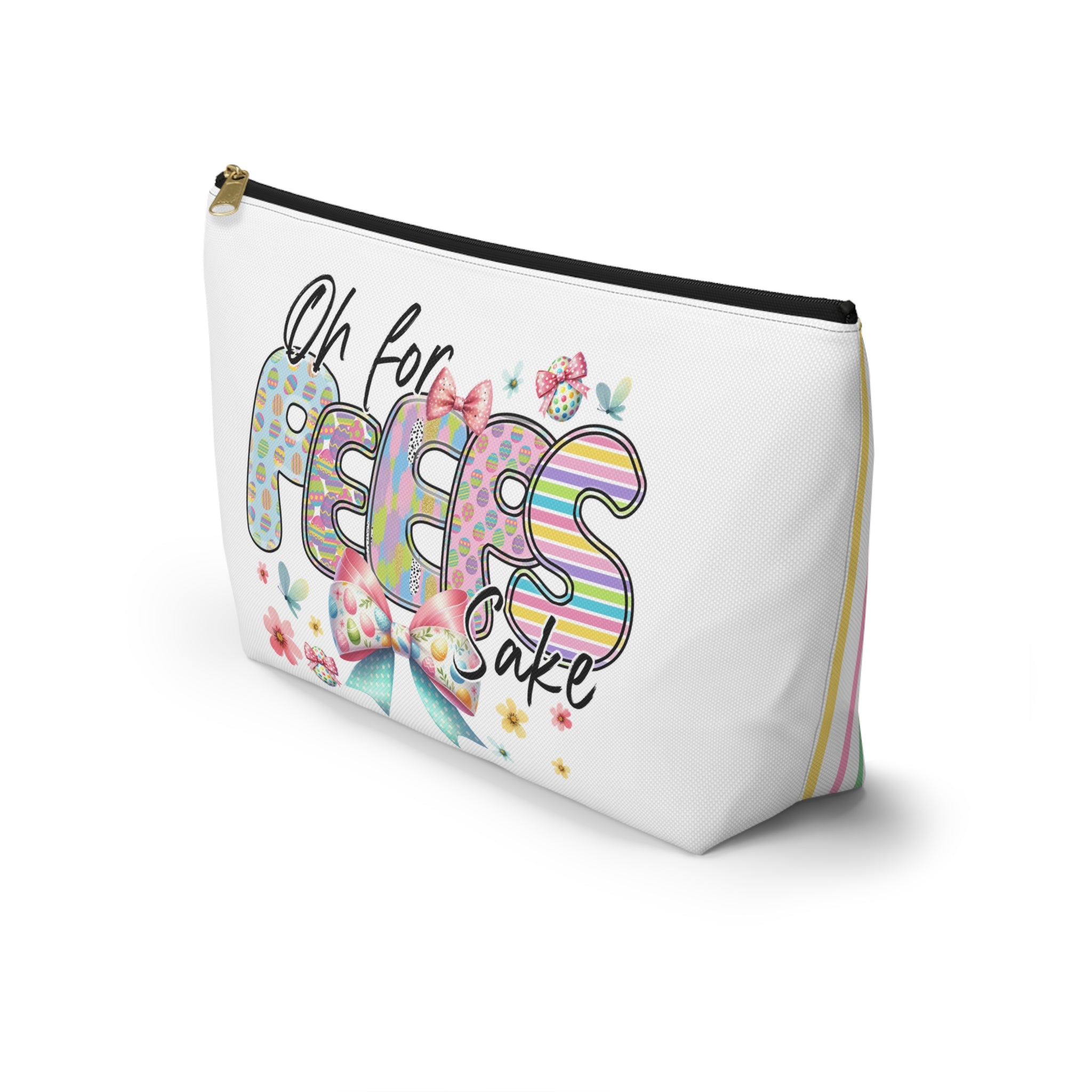 Colorful Floral Easter Accessory Pouch - "Oh for Peeps Sake"