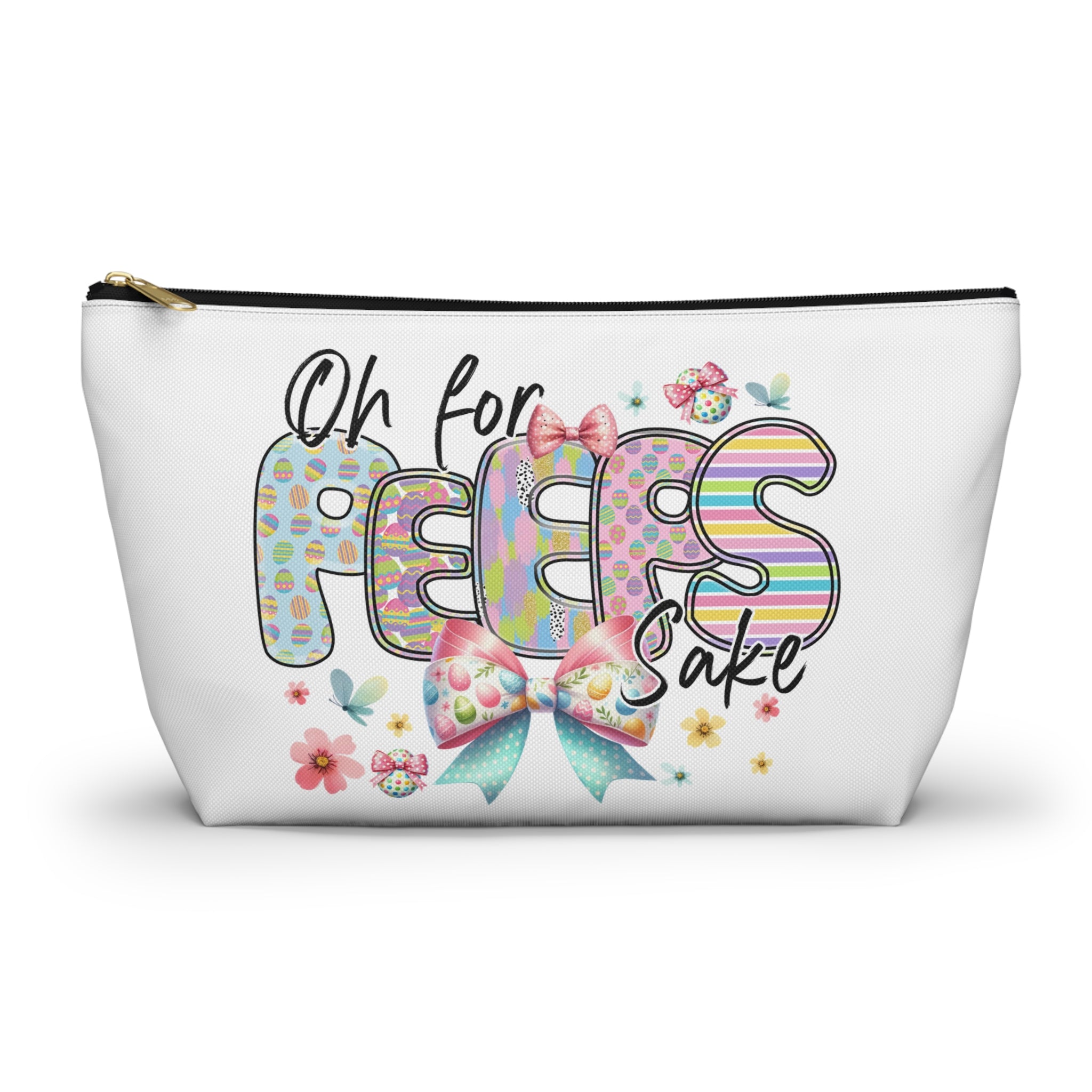 Colorful Floral Easter Accessory Pouch - "Oh for Peeps Sake"