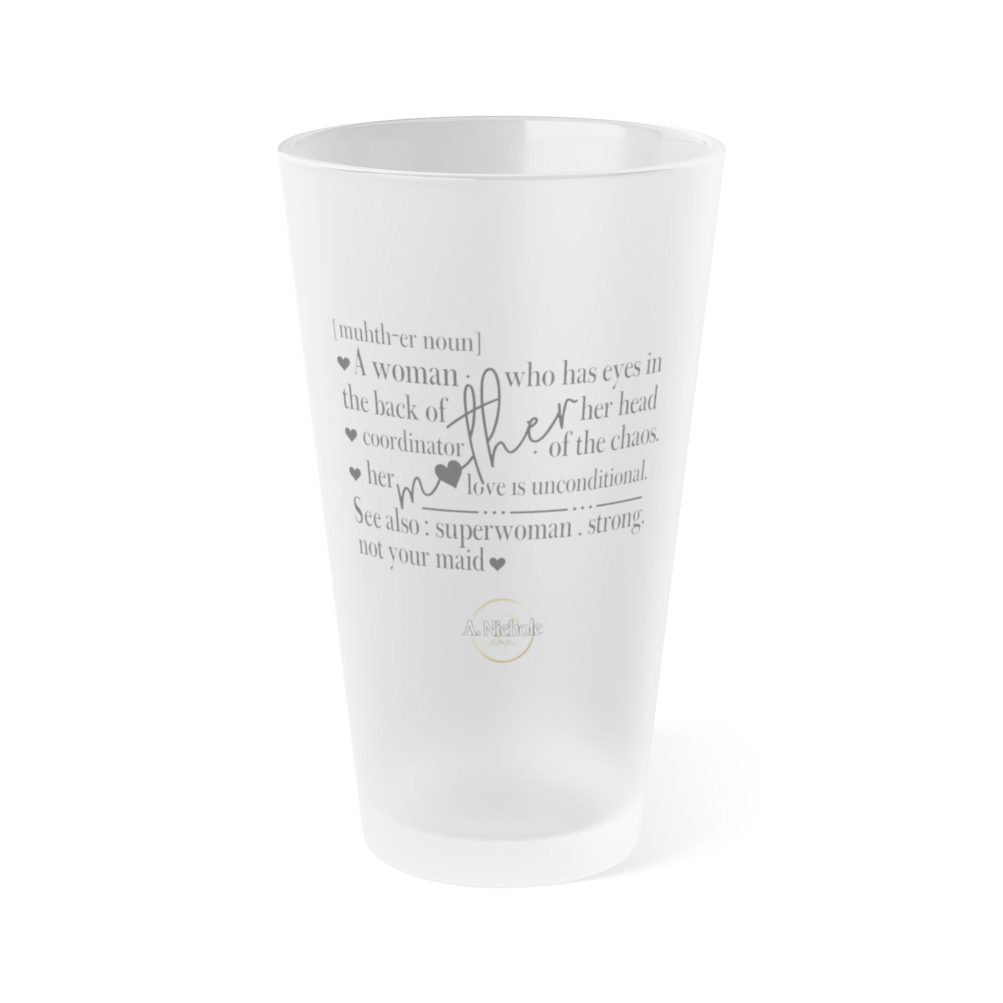 Frosted Pint Glass - Thoughtful Mother Definition Gift